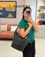 F11 AUDREY Cowhide Shoulder/Sling Bag in Black