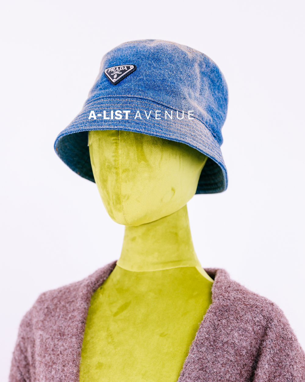 Prada Bleached Denim Bucket Hat