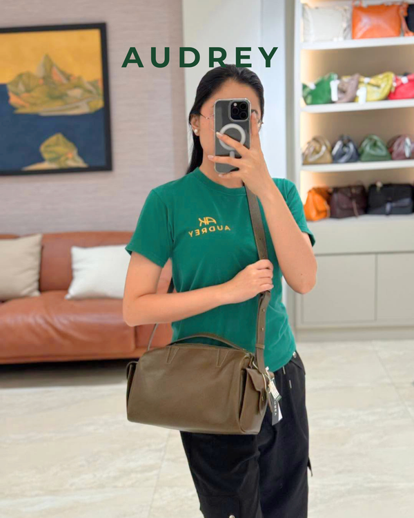 F12 AUDREY Cowhide Doctors Bag in Olive