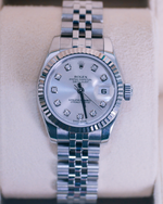 Rolex Lady-Datejust 26mm Silver Diamond-set Dial