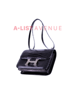 Hermès Constance 24 Black Matte Alligator and Ombre Lizard Marquette Palladium Hardware
