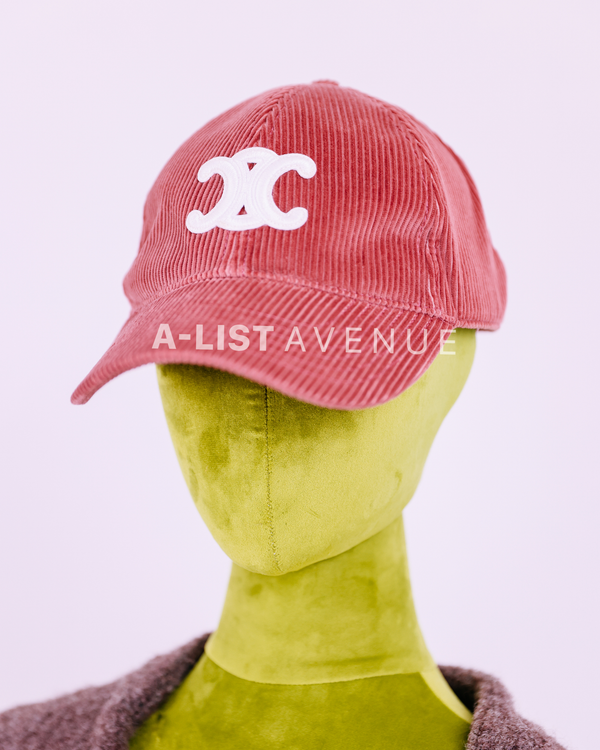 Celine Corduroy Cap in Pink