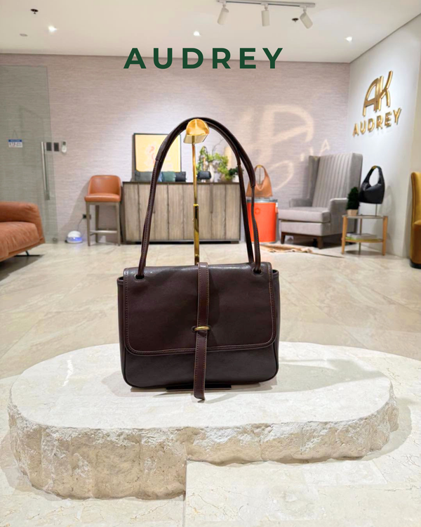F4 AUDREY Cowhide 2way Bag in Dark Brown