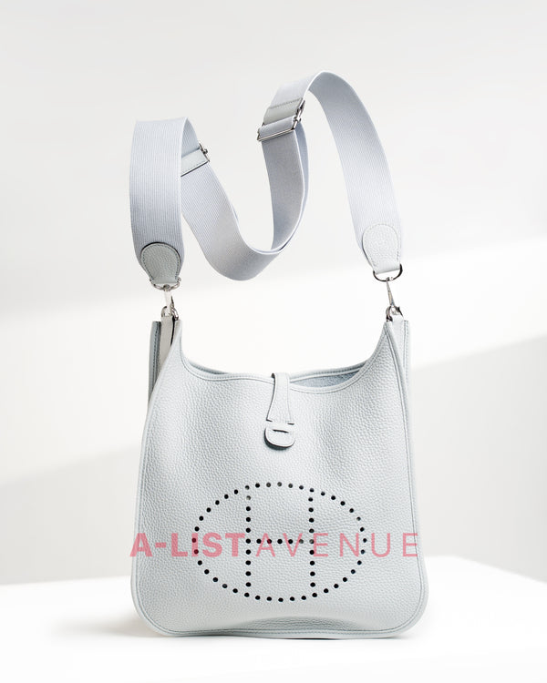 Hermes Evelyne III PM Bleu Pale PHW