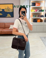 F4 AUDREY Cowhide 2way Bag in Dark Brown