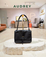 F4 AUDREY Cowhide 2way Bag in Black