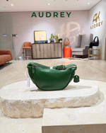 F3 AUDREY Cowhide Small Moon Bag in Green