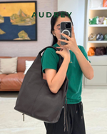 F9 AUDREY Cowhide Bindle Bag in Dark Brown