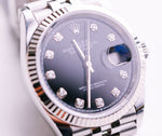Rolex Datejust 36 Oystersteel Black Diamond Dial