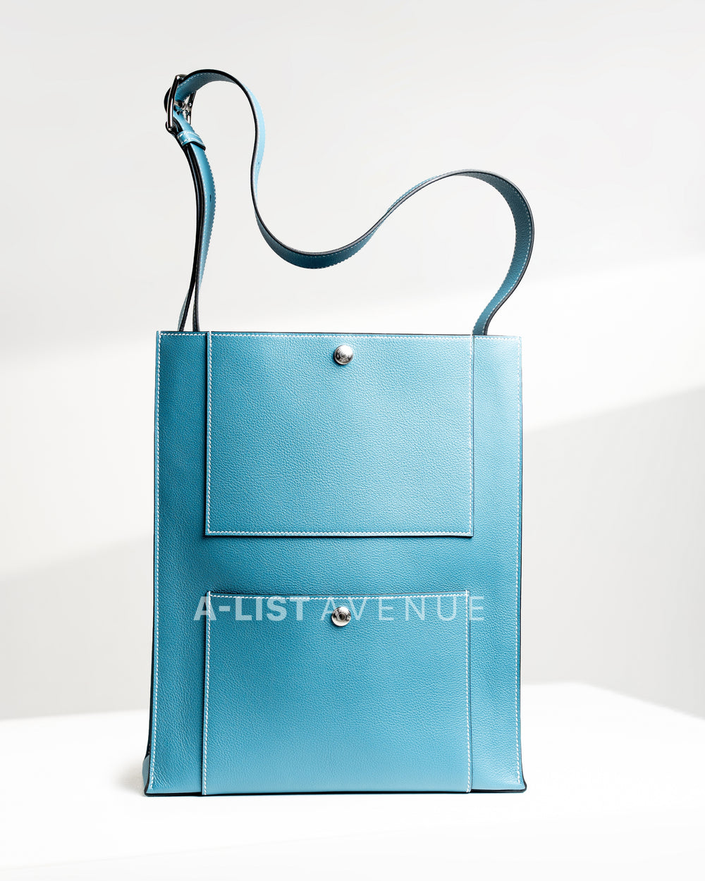 Hermes Cab'H Tote Bag Bleu Jean PHW