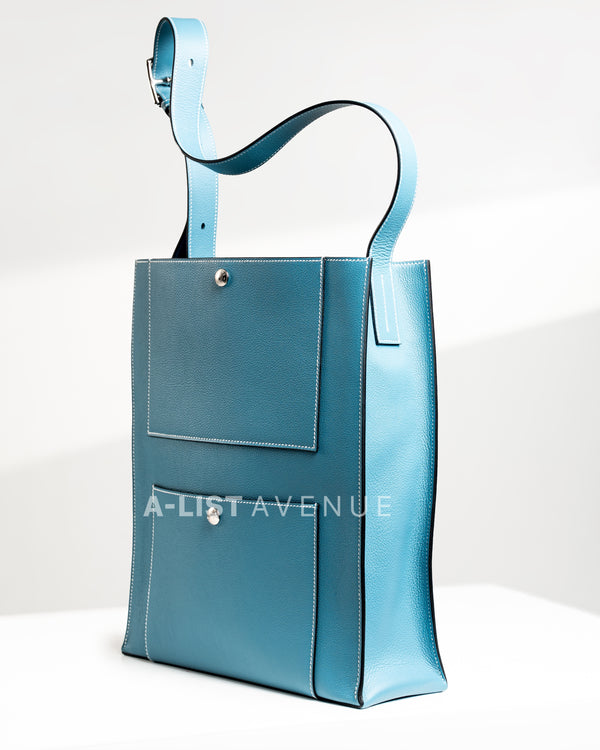 Hermes Cab'H Tote Bag Bleu Jean PHW