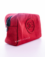 Chanel Velvet Pouch In Maroon