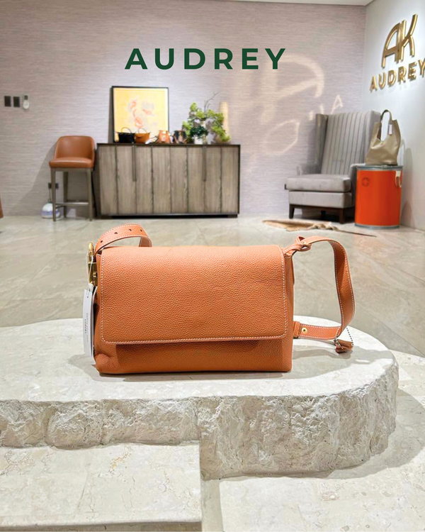 D8 AUDREY Cowhide Flap Bag in Brown