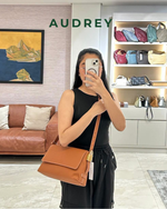 D8 AUDREY Cowhide Flap Bag in Brown