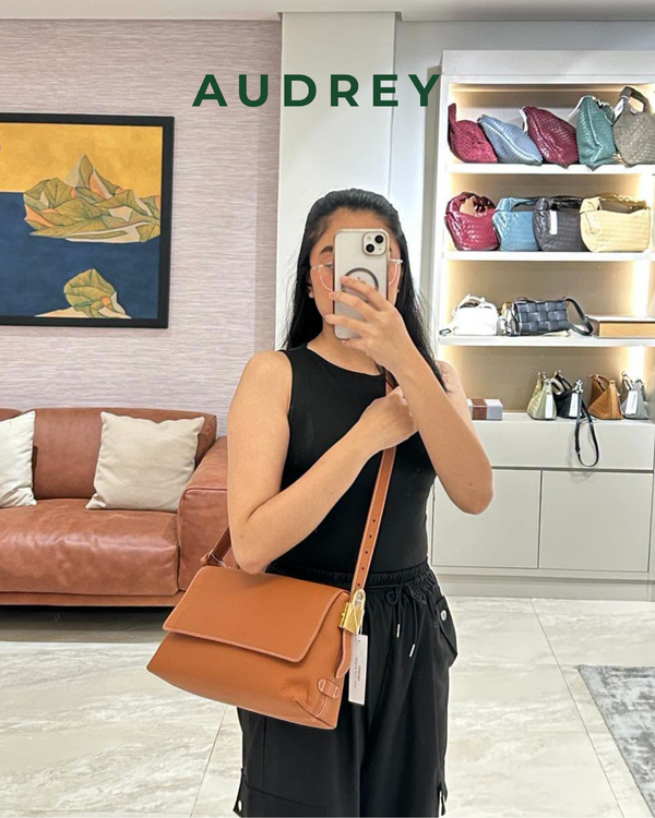 D8 AUDREY Cowhide Flap Bag in Brown
