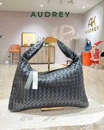 E1 AUDREY Lambskin Hobo Bag in Black