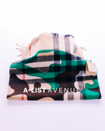 Burberry Green Camo Giant Check Cashmere Scarf