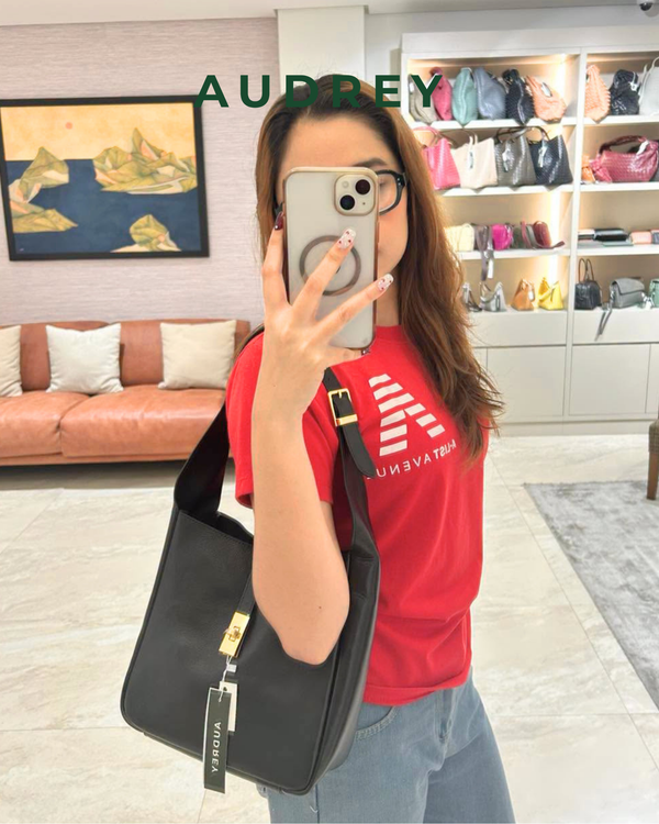 E8 AUDREY Cowhide Shoulder Bag in Black