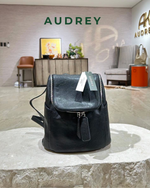 D1 AUDREY Cowhide Small Backpack Bag in Black