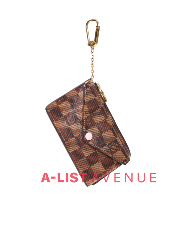 LV Damier Ebene Recto Verso Card Holder in Rose Ballerine