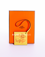 Hermes Carre Nano Bag Charm in Lime Veau Swift leather