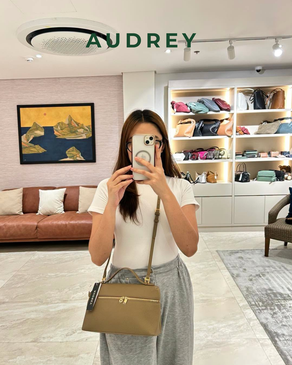 V4 AUDREY Cowhide Hand/Sling Bag in Beige