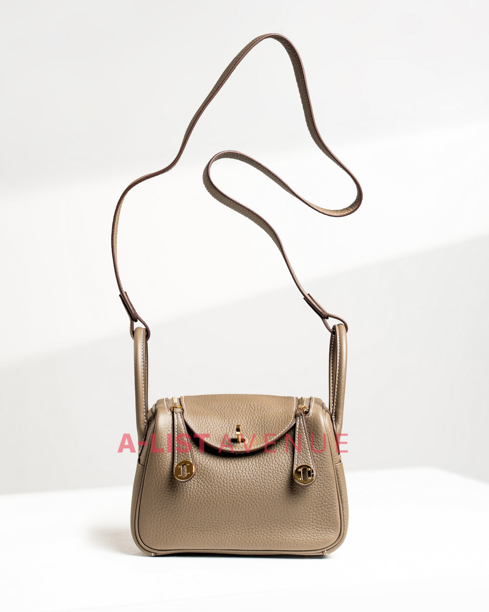 Hermes Mini Lindy Etoupe GHW