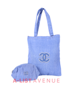 B1T1 Chanel Denim Tote Bag With Denim Pouch