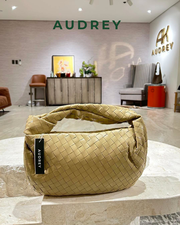 V18 AUDREY Lambskin Hobo Bag with Knot in Beige