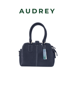 A8 AUDREY Premium Leather Top Handle Bag Black