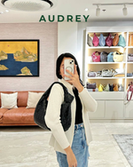 V18 AUDREY Lambskin Hobo Bag with Knot in Black