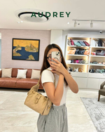 E9 AUDREY Cowhide Shoulder Bag in Apricot