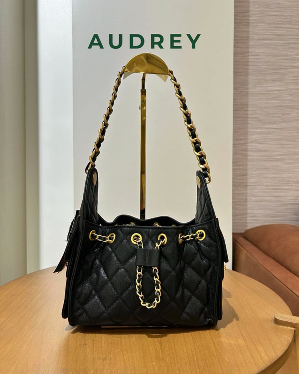 E9 AUDREY Cowhide Shoulder Bag in Black