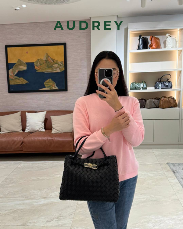 G1 AUDREY Lambskin Andiamo Bag in Black