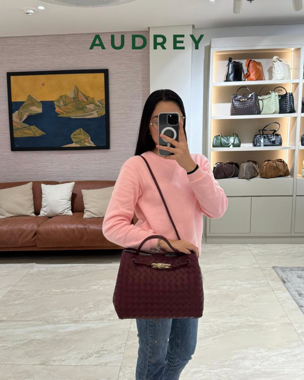 G1 AUDREY Lambskin Andiamo Bag in Maroon
