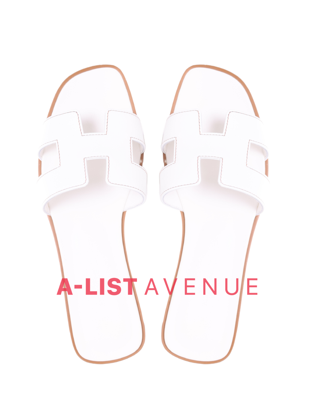 Hermes Oran Leather Sandals White