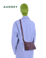 E12 AUDREY Lambskin Sling Bag in Brown