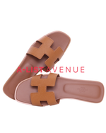 Hermes Oran Leather Sandals Gold