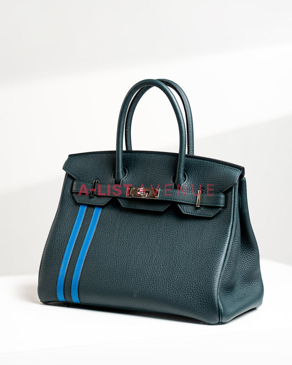 Hermes Birkin 30 Dark Green Bleu Zellige GHW