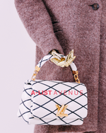 LV GO-14 MM Malletage Leather Shoulder Bag White