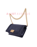 Chanel Black Quilted Lambskin Medium boy Bag