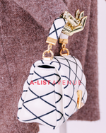 LV GO-14 MM Malletage Leather Shoulder Bag White