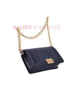 Chanel Black Quilted Lambskin Medium boy Bag