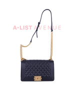 Chanel Black Quilted Lambskin Medium boy Bag