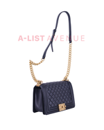 Chanel Black Quilted Lambskin Medium boy Bag