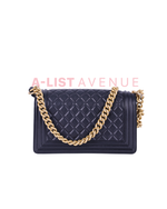 Chanel Black Quilted Lambskin Medium boy Bag