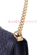 Chanel Black Quilted Lambskin Medium boy Bag