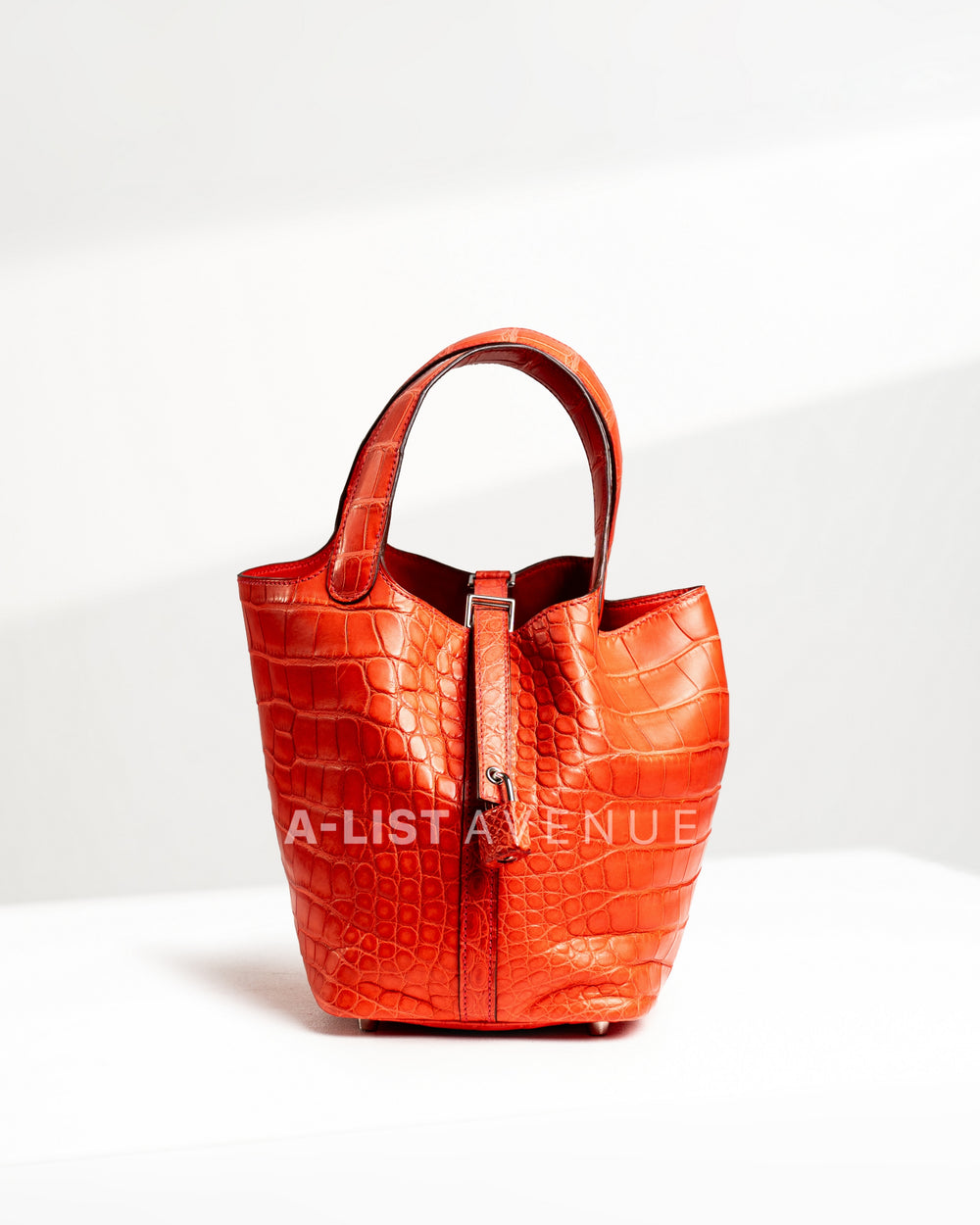 Hermes Picotin Lock 18 Orange Alligator PHW