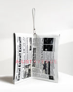 LV White Calfskin Newspaper Print Zippered Pouch (Collectors Item)