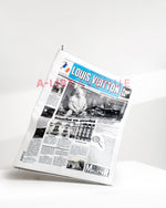 LV White Calfskin Newspaper Print Zippered Pouch (Collectors Item)